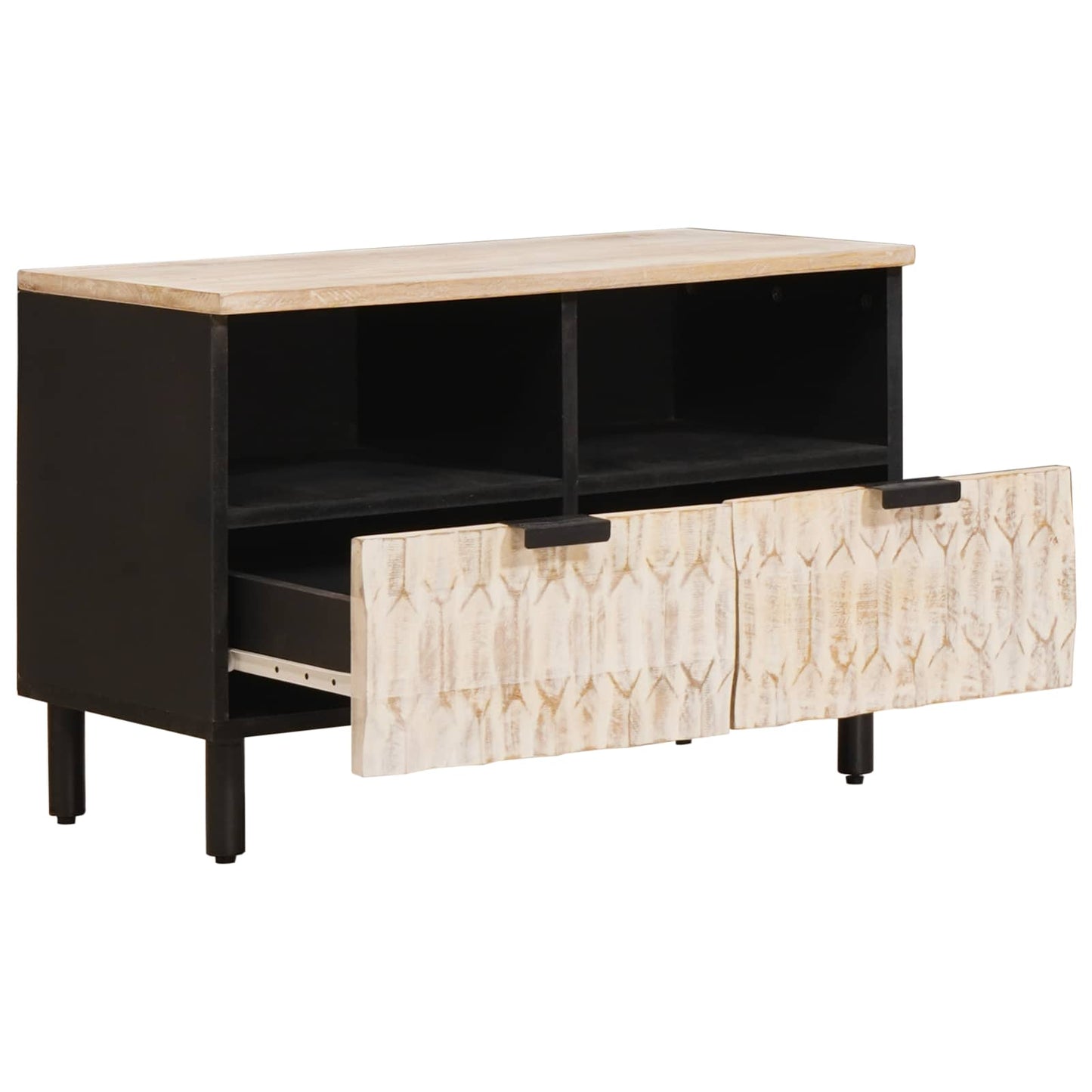 TV-Schränk Weiße gewaschene Oberfläche 70 x 33 x 46 cm