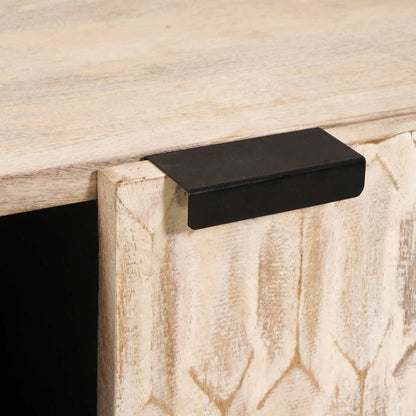 Sideboard mit Regal Weiße gewaschene Oberfläche 90 x 33 x 75 cm