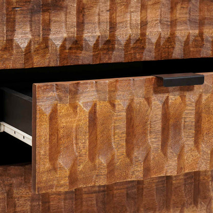 Nachttisch Braun 50 x 33 x 62 cm Massivholz Mango