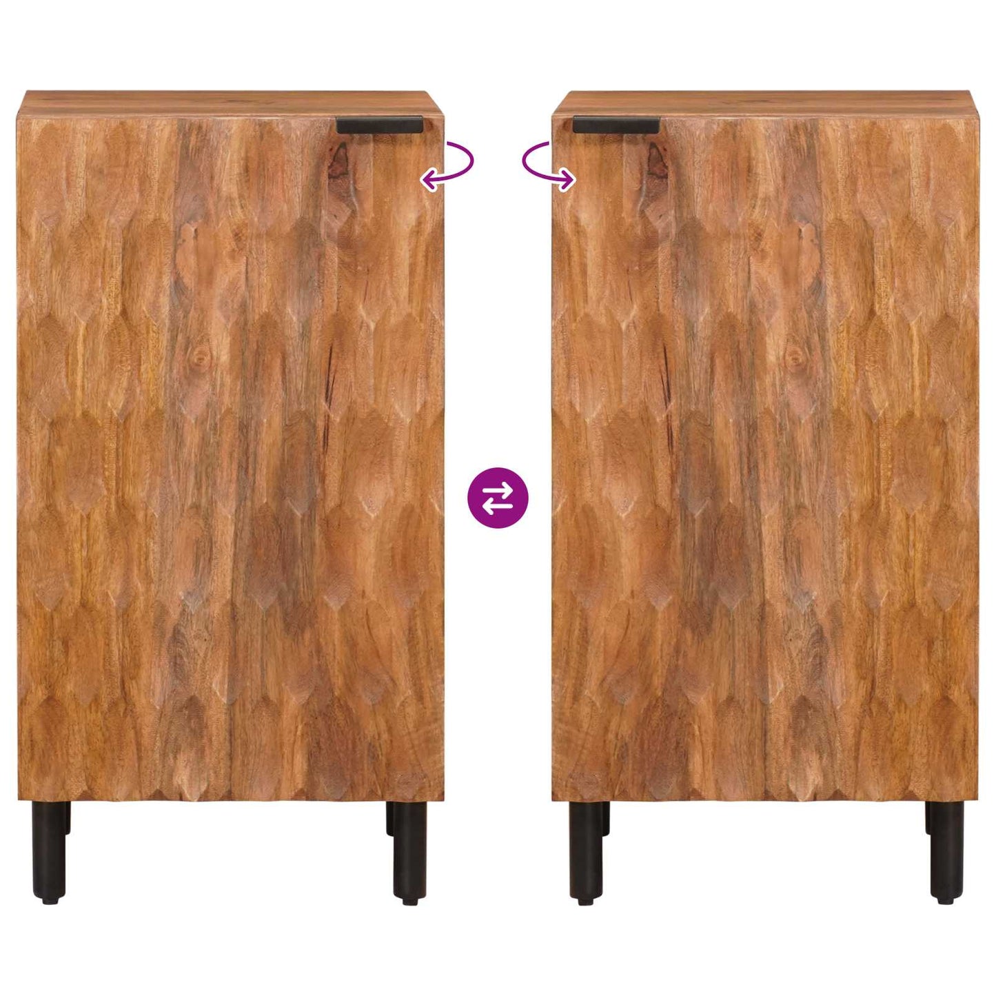 Sideboard mit Speicher Akazienbraune Oberfläche 40 x 33 x 75 cm