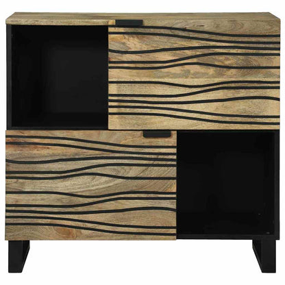 Sideboard Braun 80 x 33 x 75 cm massives Mangoholz