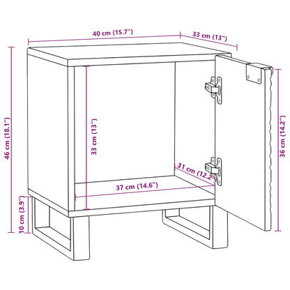 Nachttisch Walnuss 40 x 33 x 46 cm Massivholz Akazie