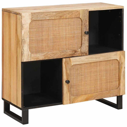 Sideboard mit Speicher Braun 80 x 33 x 75 cm Massivholz Mango