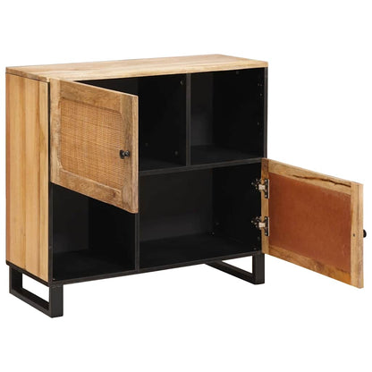 Sideboard mit Speicher Braun 80 x 33 x 75 cm Massivholz Mango