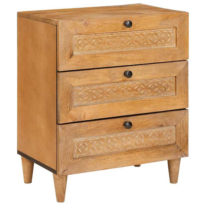 Nachttisch Hellbraun 50 x 33 x 62 cm Massivholz Akazie