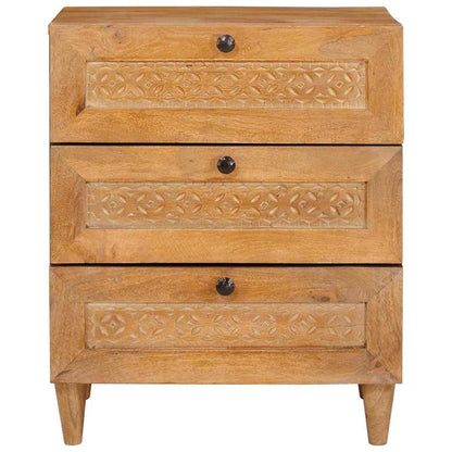 Nachttisch Hellbraun 50 x 33 x 62 cm Massivholz Akazie