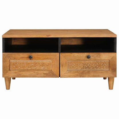 Couchtisch Hellbraun 80 x 54 x 40 cm Massivholz Akazie