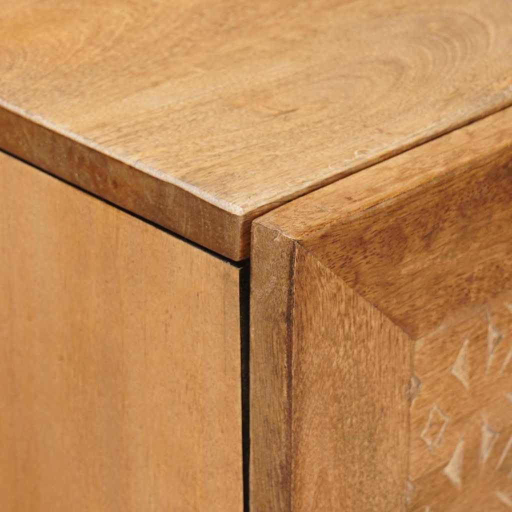 Hochboard mit Tür Hellbraun 40 x 33 x 110 cm massives Mangoholz