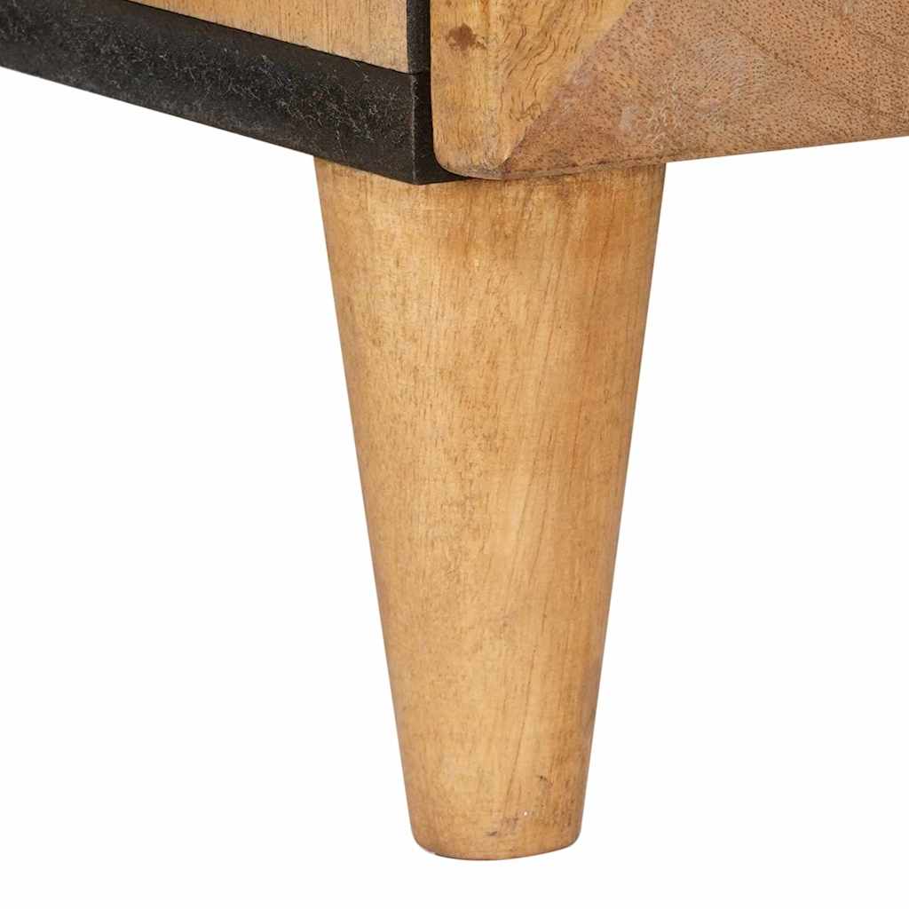 Hochboard mit Tür Hellbraun 40 x 33 x 110 cm massives Mangoholz