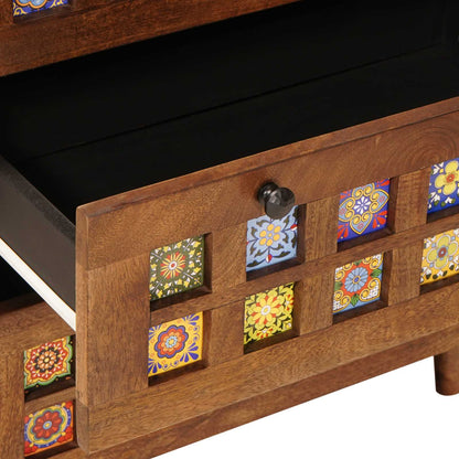 Sideboard Walnuss 60 x 33 x 75 cm Massivholz Mango