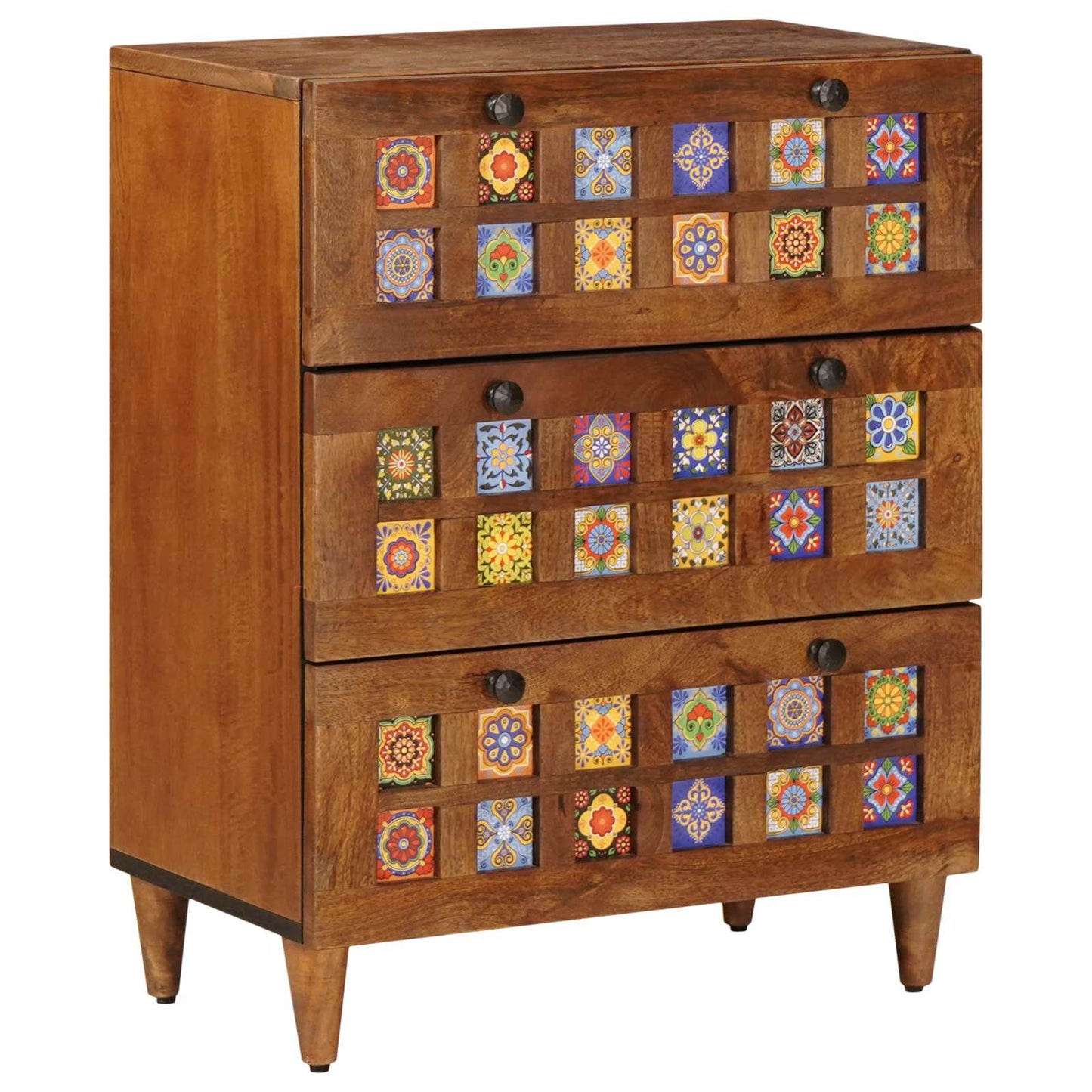 Sideboard Walnuss 60 x 33 x 75 cm Massivholz Mango