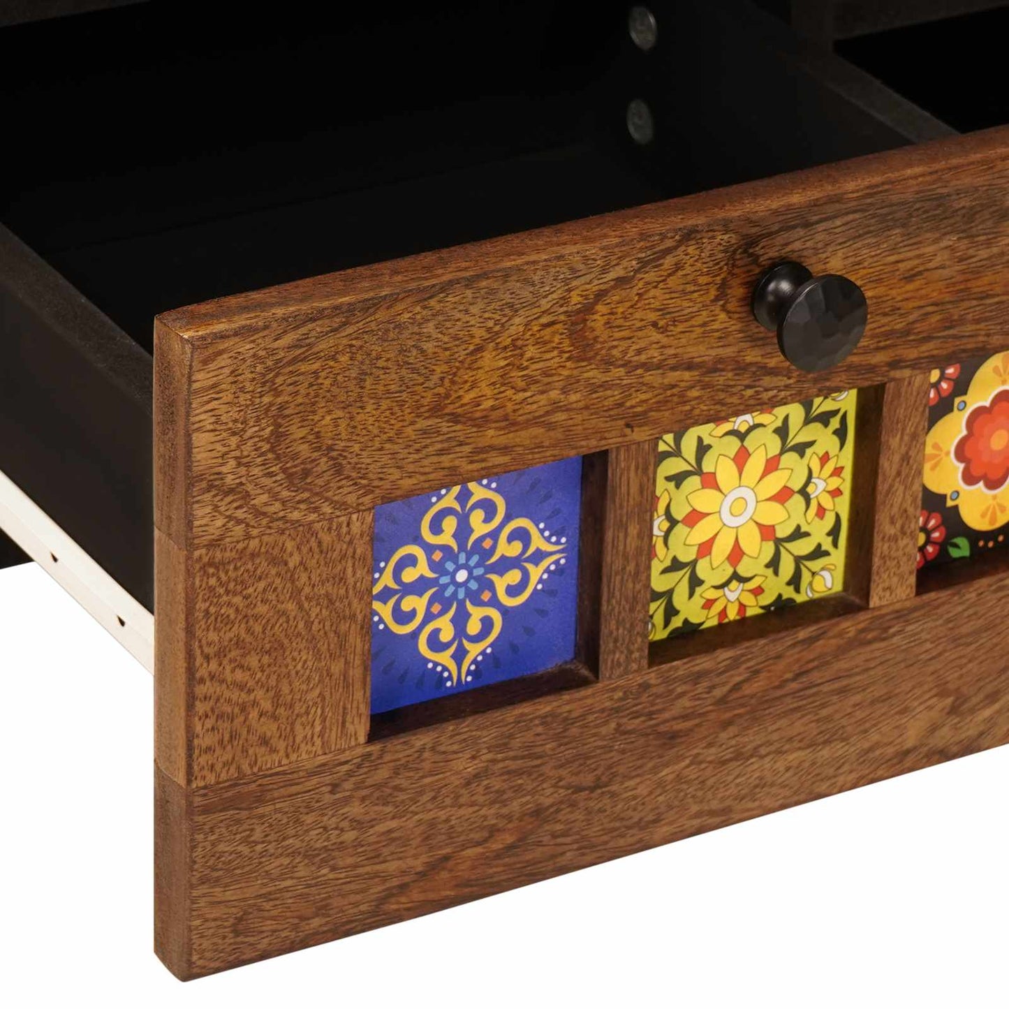 TV-Schränk mit Regal Walnuss 100 x 33 x 46 cm Massivholz Mango