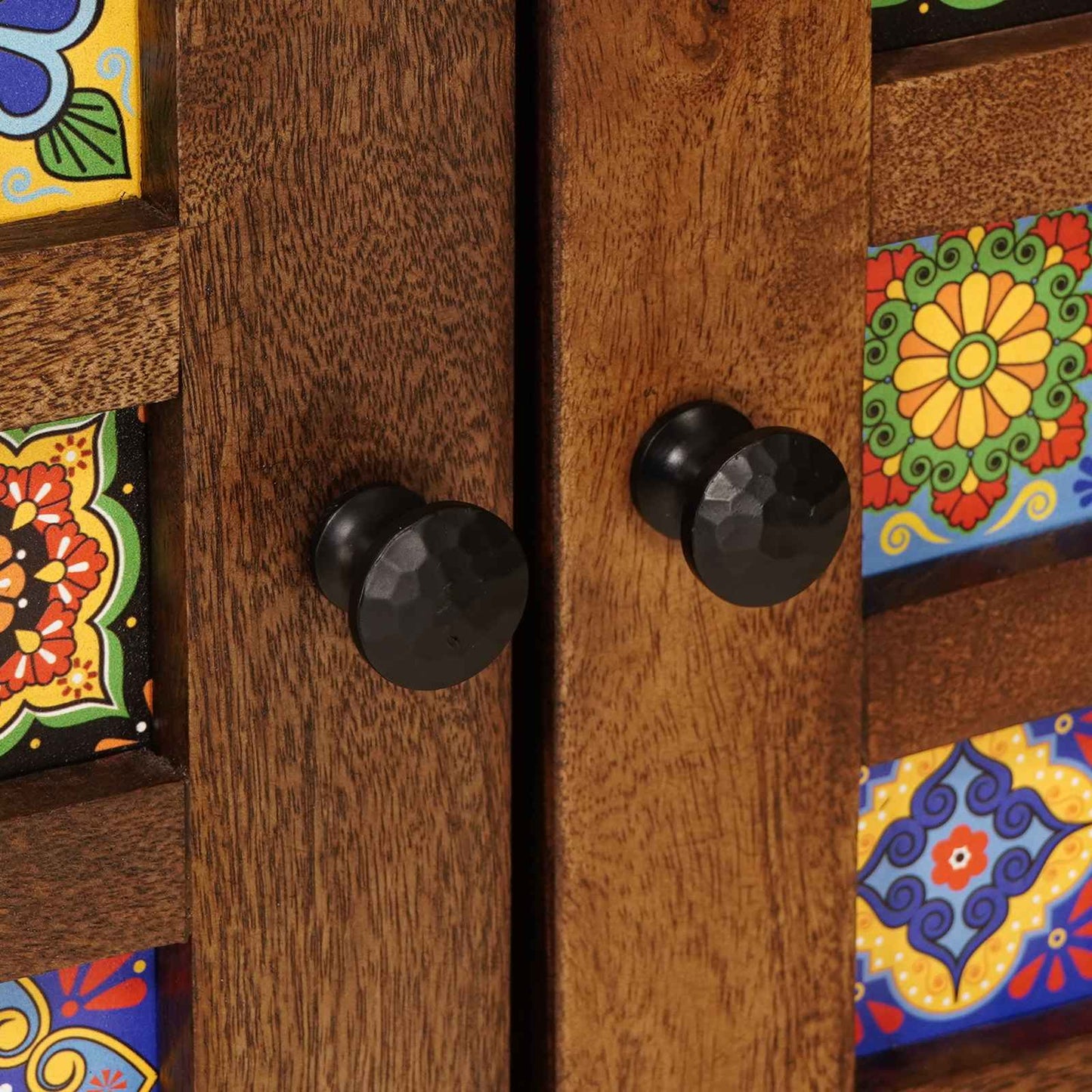 Sideboard mit Speicher Walnuss 60 x 33 x 75 cm Massivholz Mango