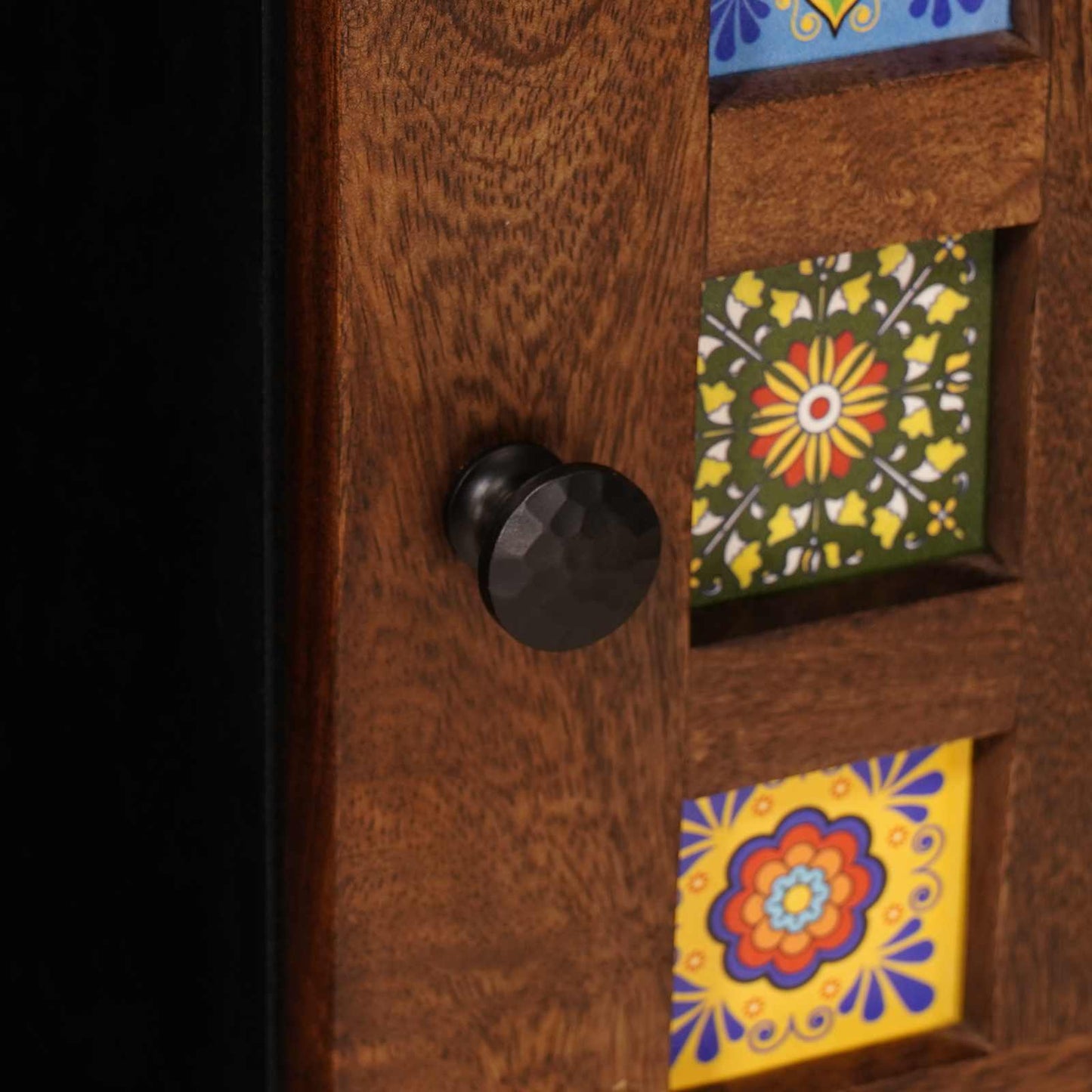 Sideboard mit Speicher Walnuss 80 x 33 x 75 cm Massivholz Mango