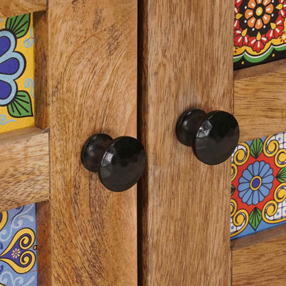 Sideboard mit Speicher Natur 60 x 33,5 x 75 cm Massivholz Mango