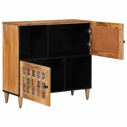 Sideboard mit Speicher Natur 80 x 33,5 x 75 cm Massivholz Mango