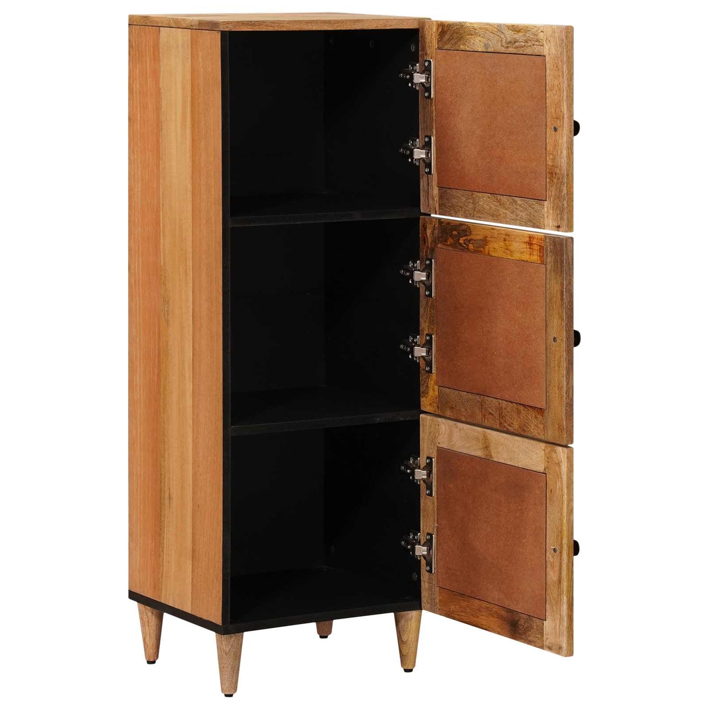 Highboard mit Speicher Natur 40 x 33 x 110 cm Massivholz Mango