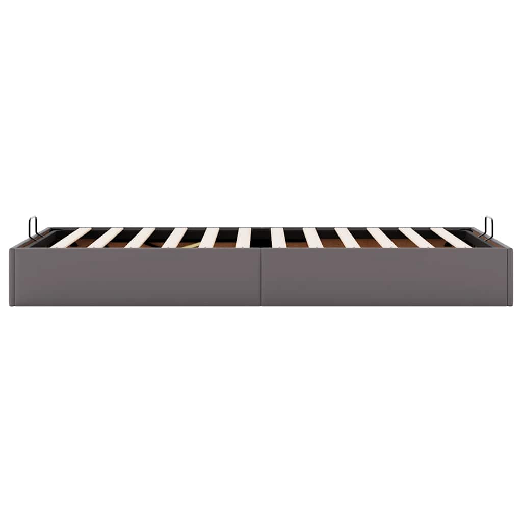 Ottoman-Bett ohne Matratze Grau 90x200 cm Kunstleder