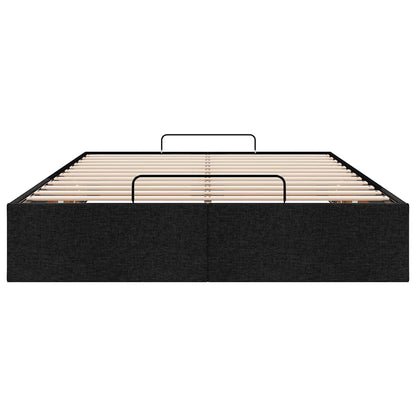 Ottoman-Bett ohne Matratze Schwarz 120x190 cm Stoff