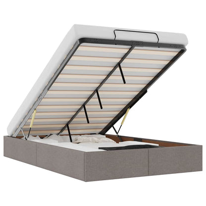 Ottoman-Bett ohne Matratze Taupe 120x200 cm Stoff