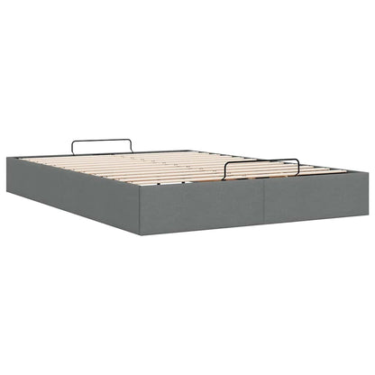 Ottoman-Bett ohne Matratze Dunkelgrau 140x190 cm Stoff