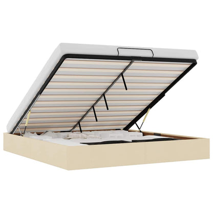 Ottoman-Bett ohne Matratze Creme 180x200 cm Stoff
