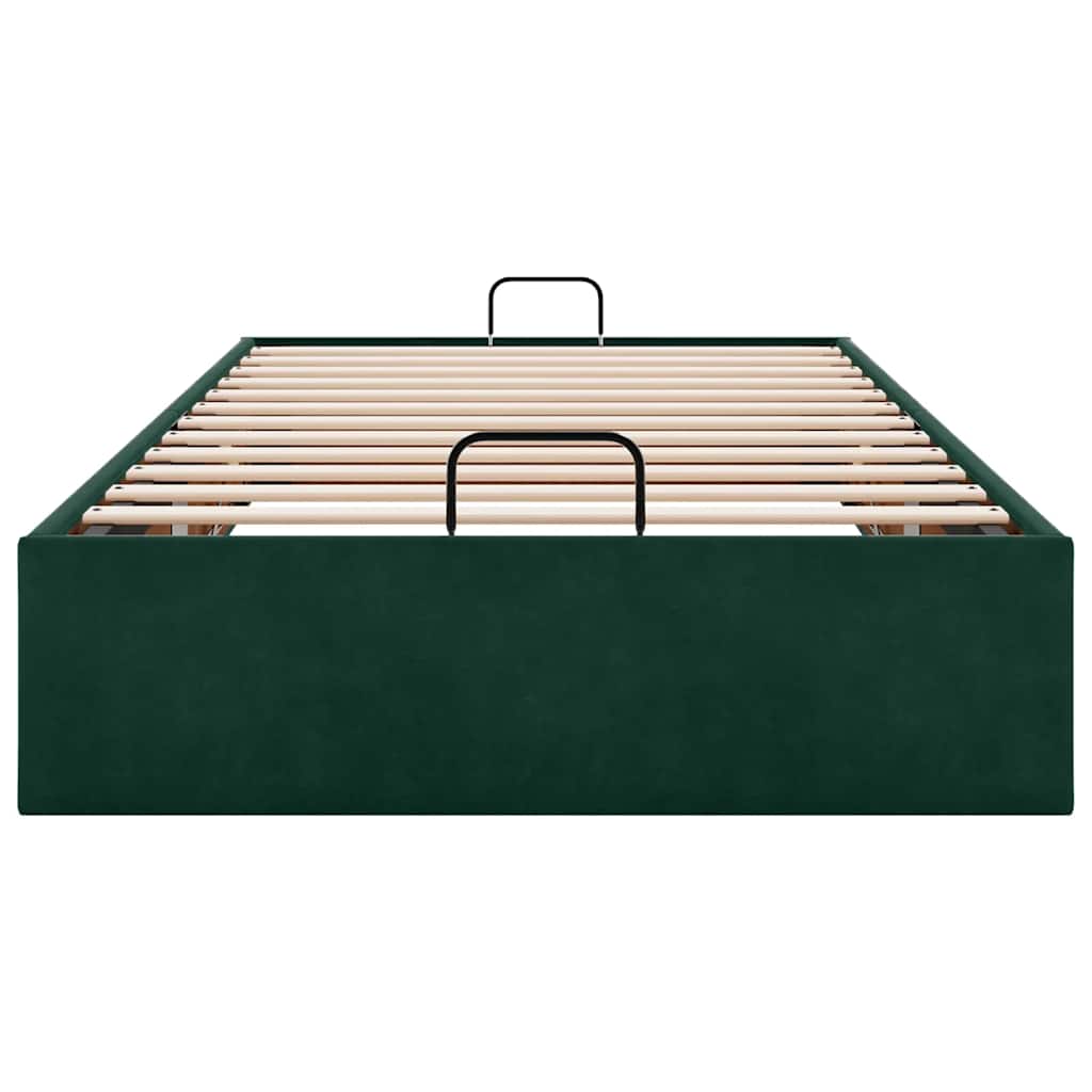 Ottoman-Bett ohne Matratze Dunkelgrün 100x200 cm Samt