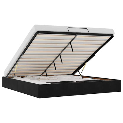 Ottoman-Bett ohne Matratze Schwarz 200x200 cm Samt