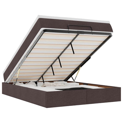 Ottoman-Bett mit Matratze Dunkelbraun 140x190 cm Stoff