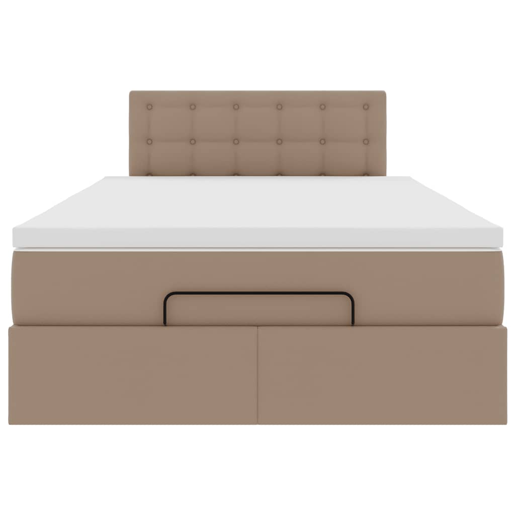 Ottoman-Bett mit Matratze Cappuccino-Braun 120x200cm Kunstleder