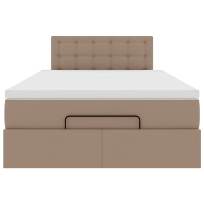 Ottoman-Bett mit Matratze Cappuccino-Braun 120x200cm Kunstleder