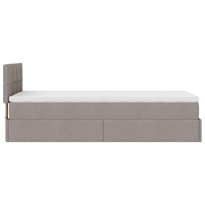 Ottoman-Bett mit Matratze Taupe 80x200 cm Stoff