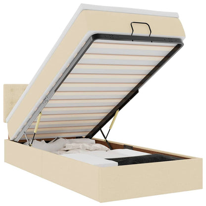 Ottoman-Bett mit Matratze Creme 100x200 cm Stoff