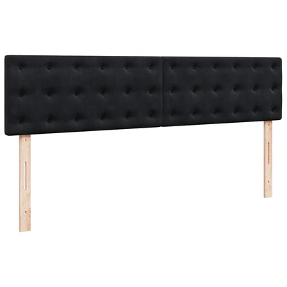 Ottoman-Bett mit Matratze Schwarz 160x200 cm Samt
