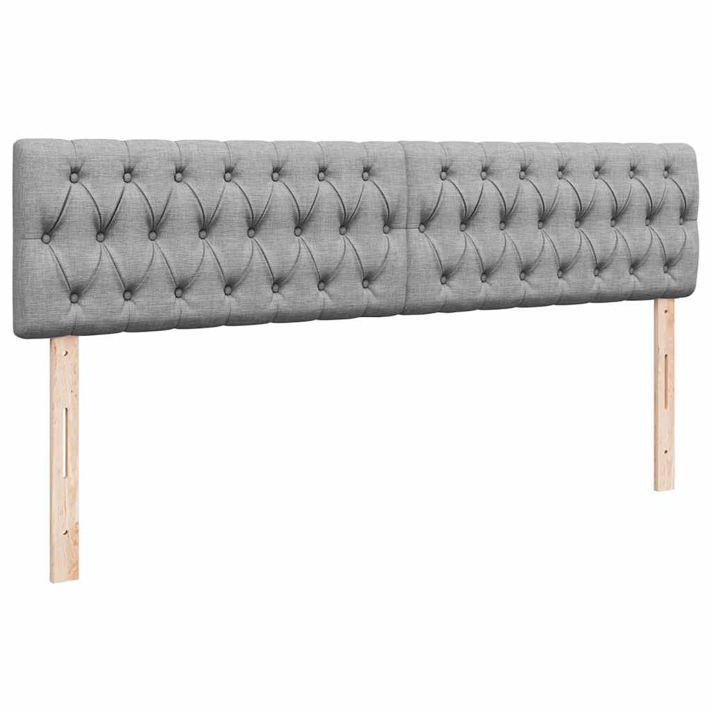 Ottoman-Bett mit Matratzen Hellgrau 200x200 cm Stoff