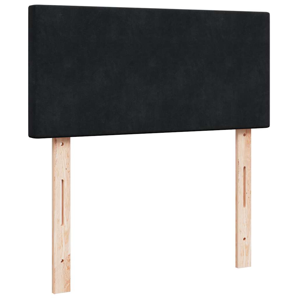 Ottoman-Bett mit Matratzen & LEDs Schwarz 200x200 cm Samt