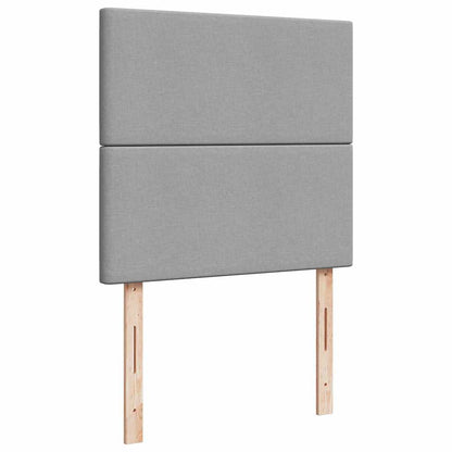 Ottoman-Bett mit Matratze & LEDs Hellgrau 100x200 cm Stoff