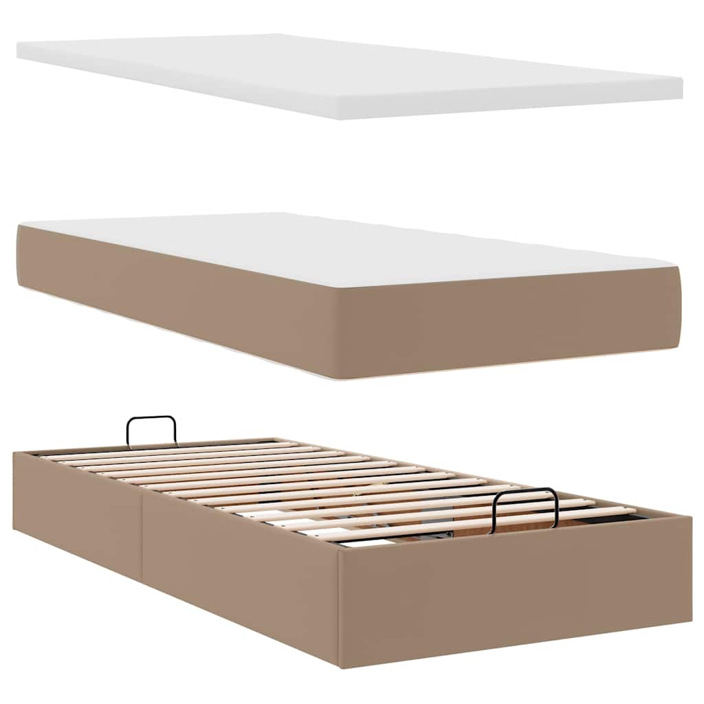 Ottoman-Bett mit Matratzen & LEDs Cappuccino-Braun 160x200cm