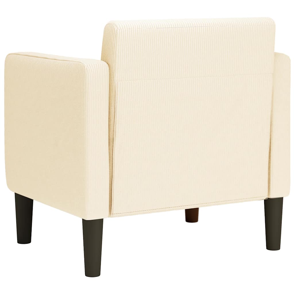 Sessel mit Armlehnen Creme 54 cm Cordstoff