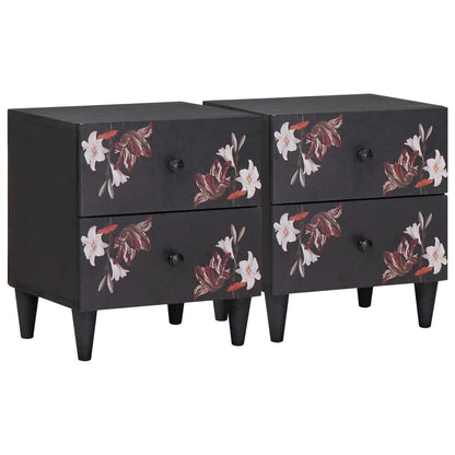 Nachttisch 2 pcs Braun 40 x 33,5 x 46 cm Massivholz Mango