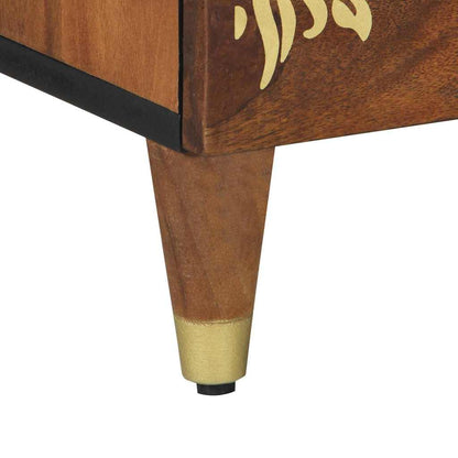 Nachttisch Honigbraun 50 x 33 x 62 cm Massivholz Mango