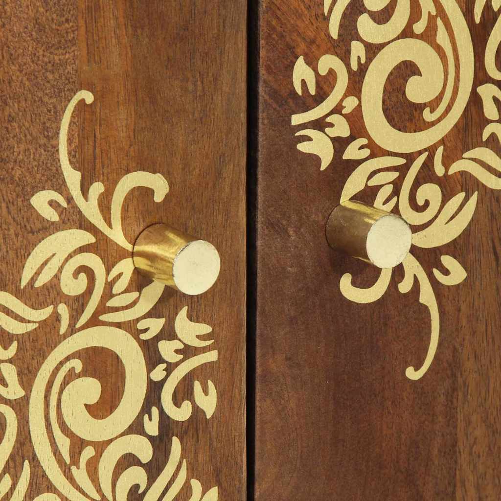 Sideboard mit Regal Braun 60 x 33 x 75 cm Massivholz Mango