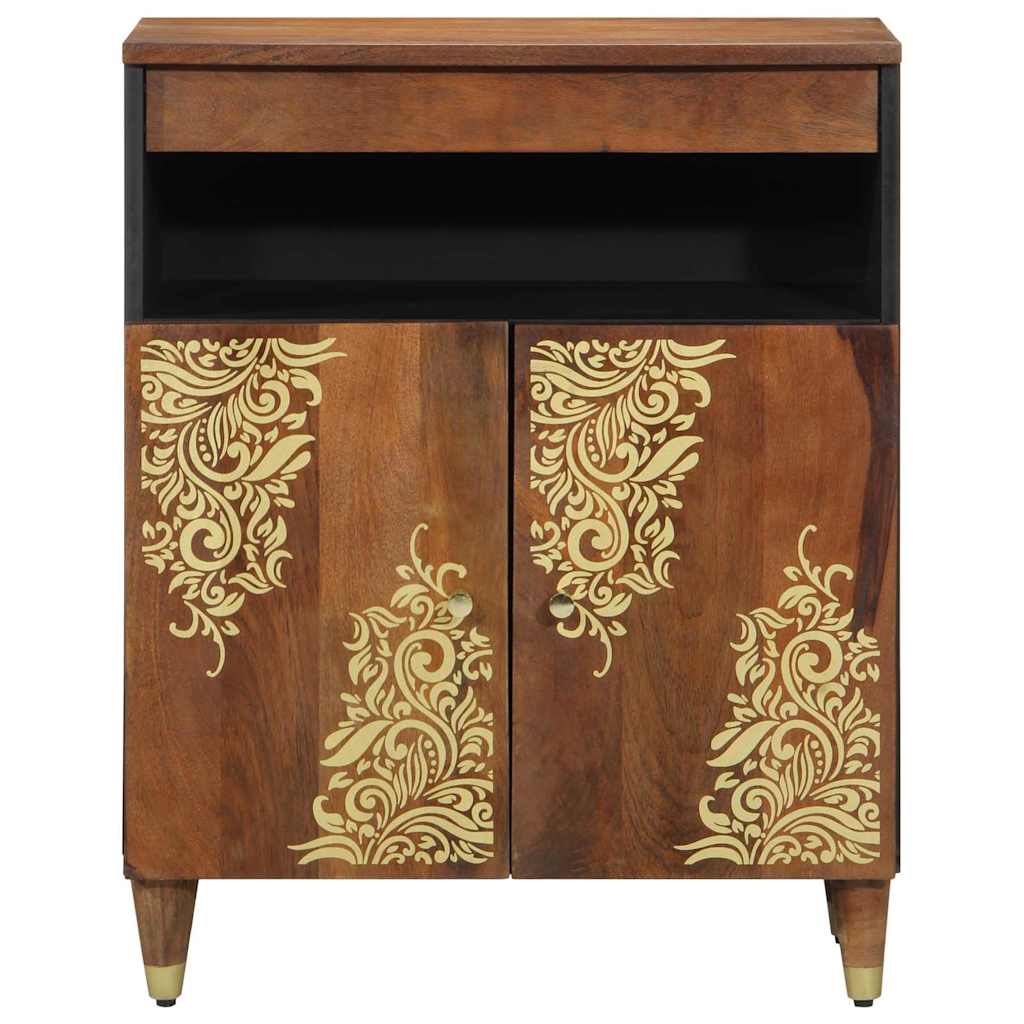 Sideboard mit Regal Braun 60 x 33 x 75 cm Massivholz Mango