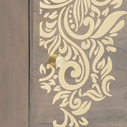 Nachttisch mit Tür 2 pcs Grau 40 x 33 x 46 cm Massivholz Mango