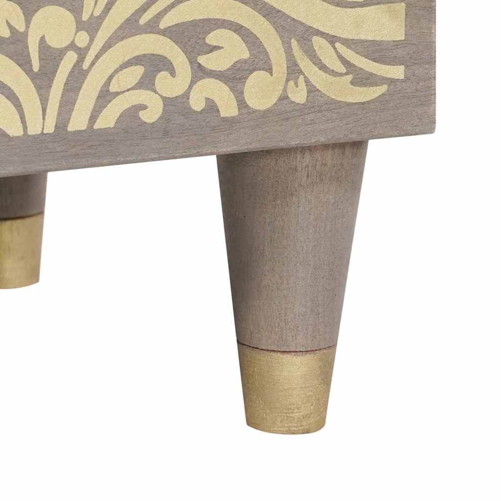 Nachttisch mit Tür 2 pcs Grau 40 x 33 x 46 cm Massivholz Mango