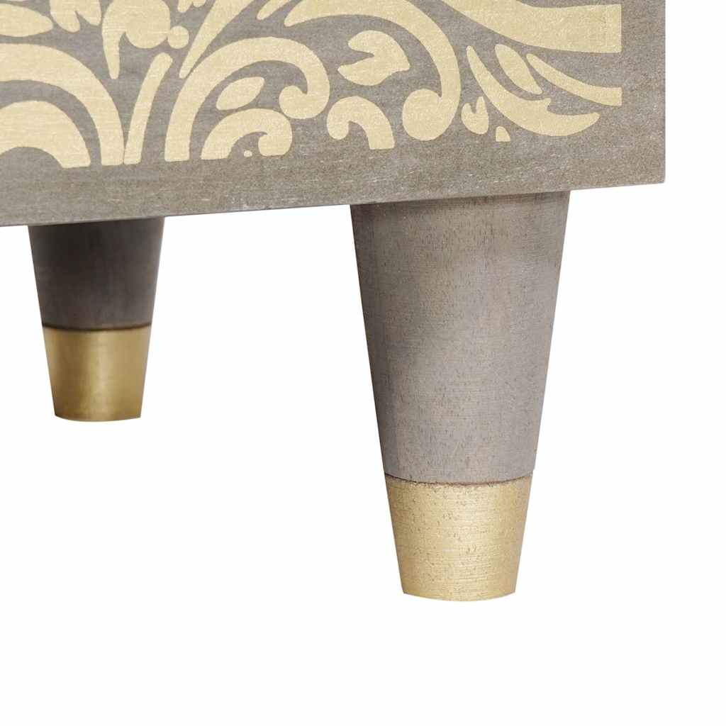 Nachttisch mit Tür Grau 50 x 33 x 60 cm Massivholz Mango