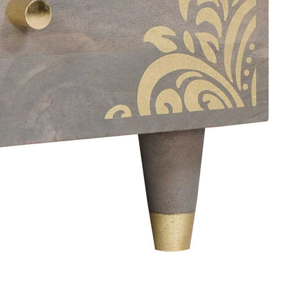 Couchtisch mit Schubladen Grau 80 x 54 x 40 cm Massivholz Mango