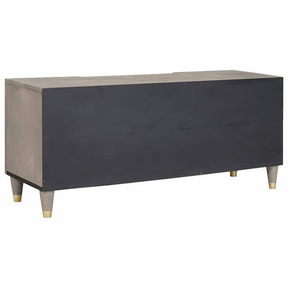 TV-Schränk mit Regal Grau 105 x 33 x 46 cm Massivholz Mango