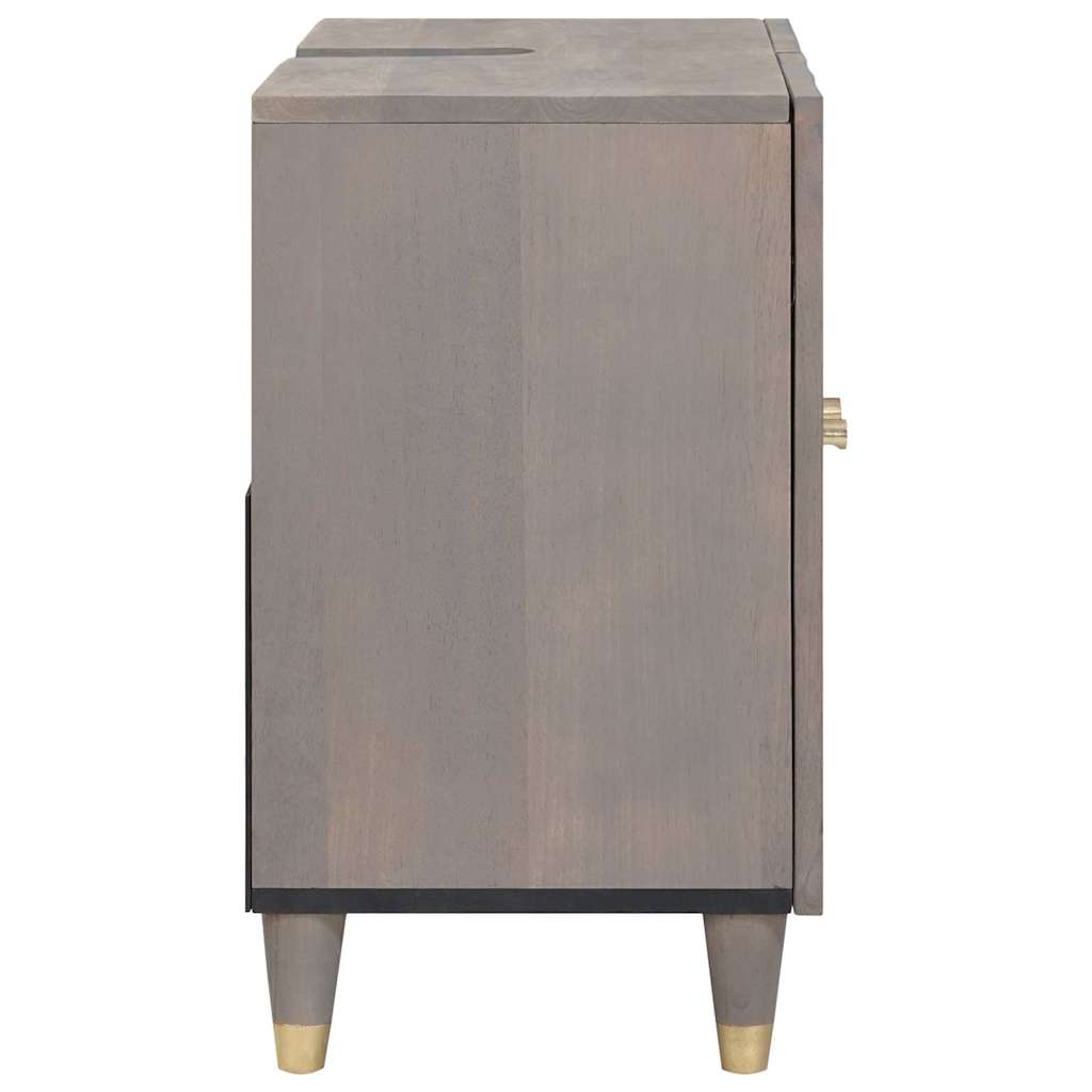 Waschbeckenunterschrank Grau 62 x 33 x 58 cm Massivholz Mango