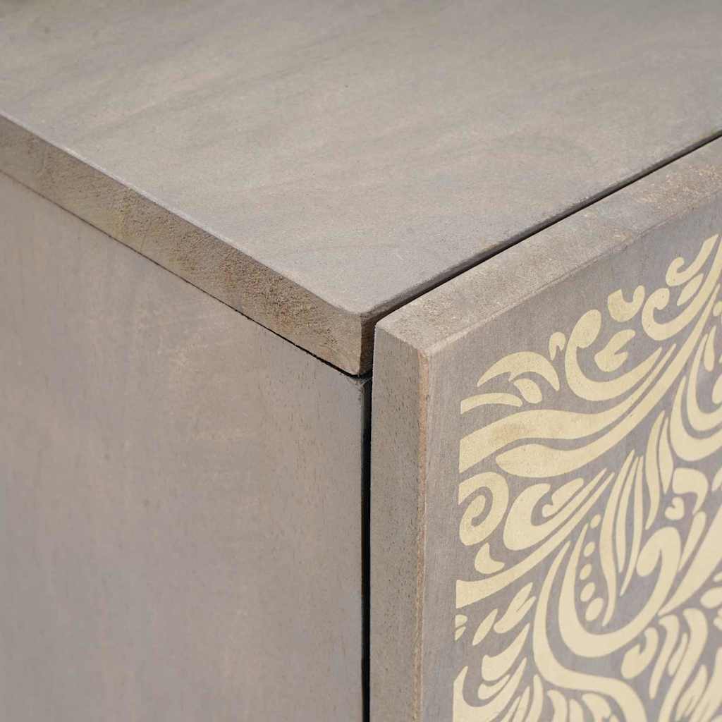 Badezimmerschrank mit Tür Grau 38 x 33 x 58 cm Massivholz Mango